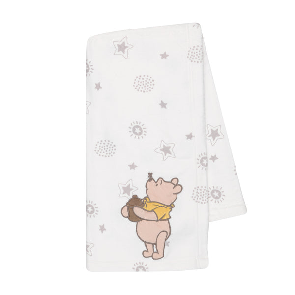 WINNIE THE POOH Appliqued Baby Blanket by Lambs & Ivy