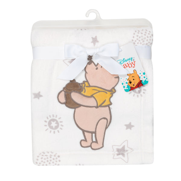 WINNIE THE POOH Appliqued Baby Blanket by Lambs & Ivy