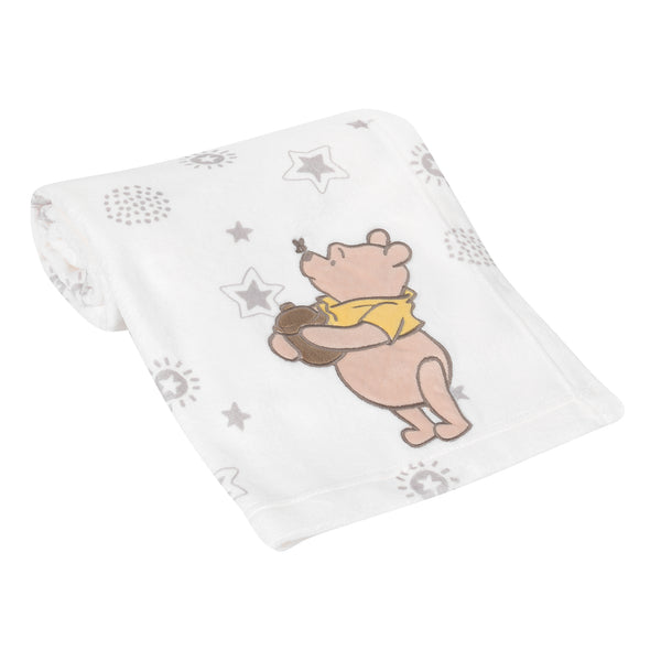 WINNIE THE POOH Appliqued Baby Blanket by Lambs & Ivy