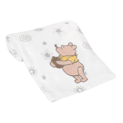 WINNIE THE POOH Appliqued Baby Blanket by Lambs & Ivy