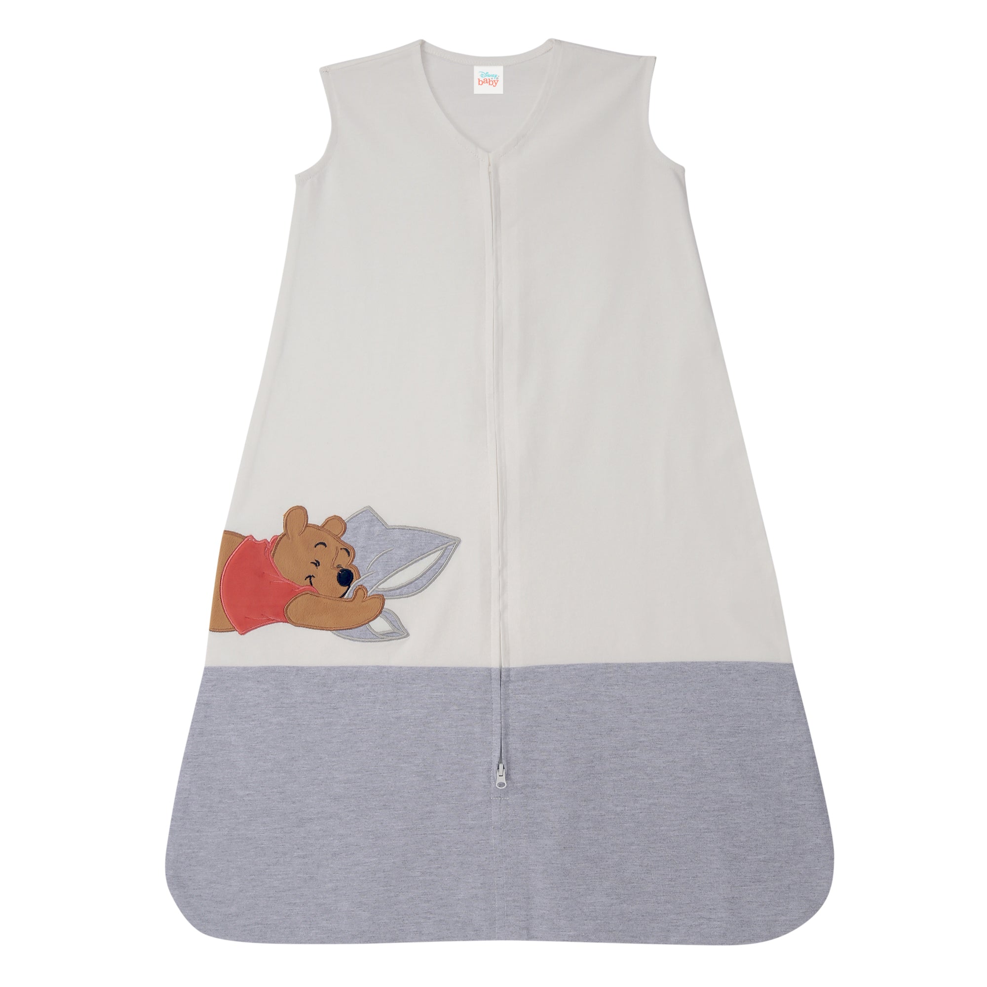 Disney Baby Winnie the Pooh White/Gray Appliqued Cotton Wearable Blanket – Lambs & Ivy