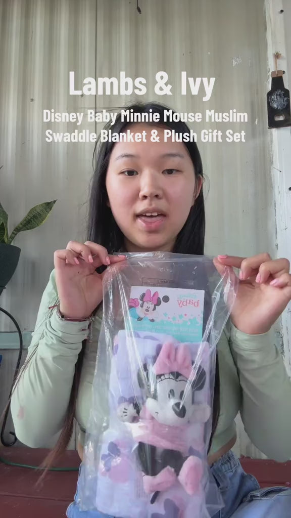 Disney Baby Minnie Mouse Muslin Swaddle Blanket Plush Gift Set