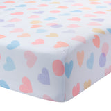 Rainbow Hearts Fitted Crib Sheet by Bedtime Originals