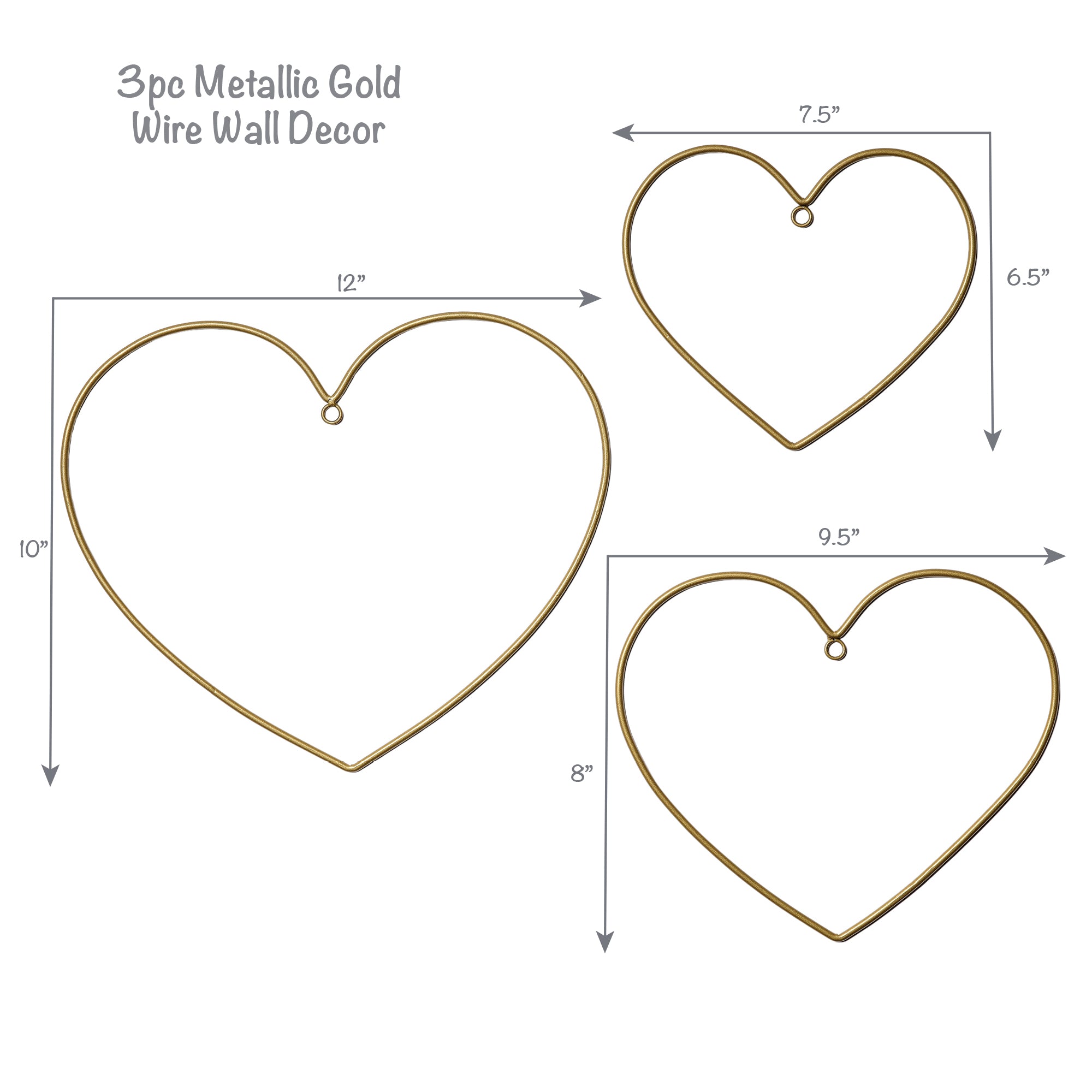 Rainbow Hearts Gold Wall Decor by Bedtime Originals