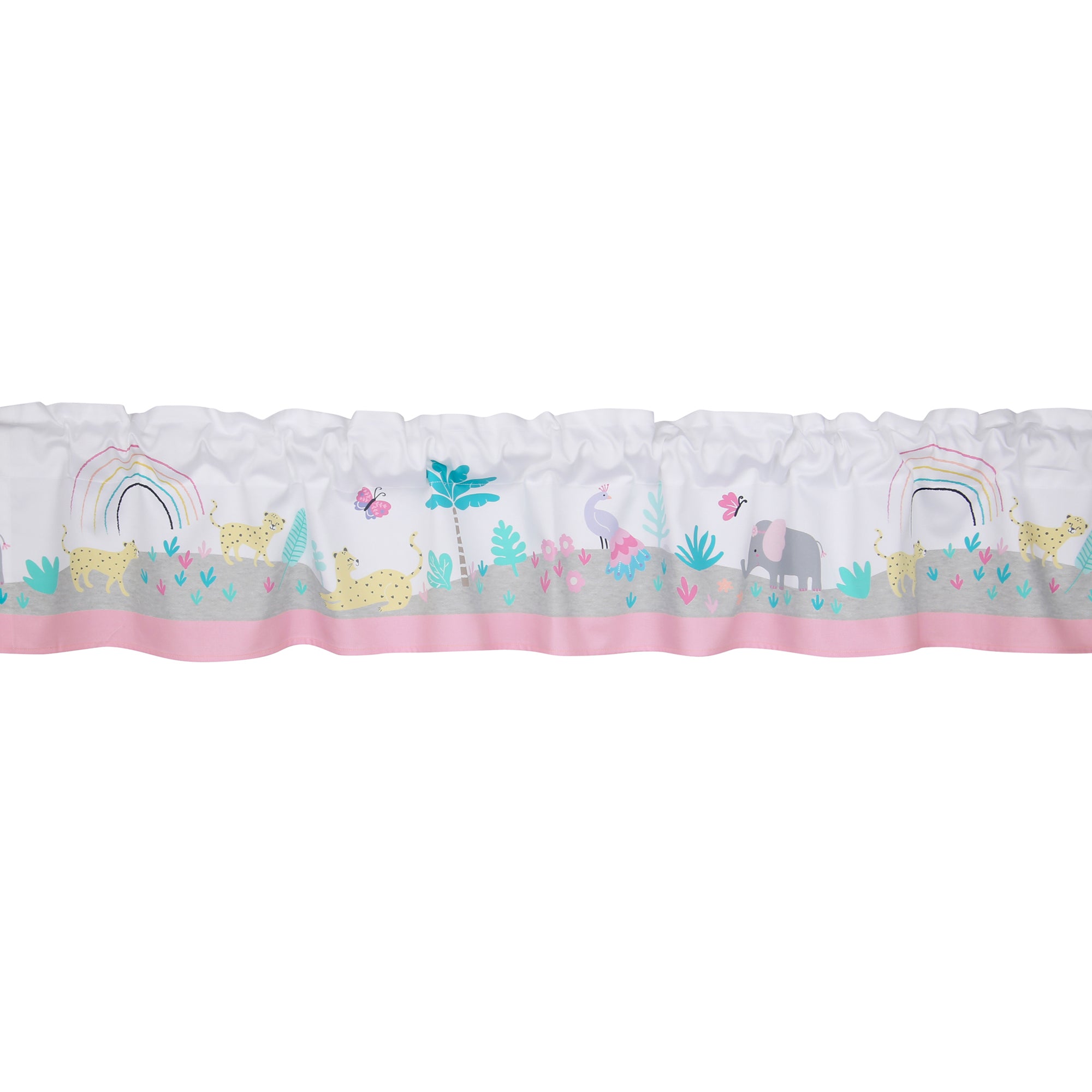 Rainbow Jungle Window Valance by Bedtime Originals