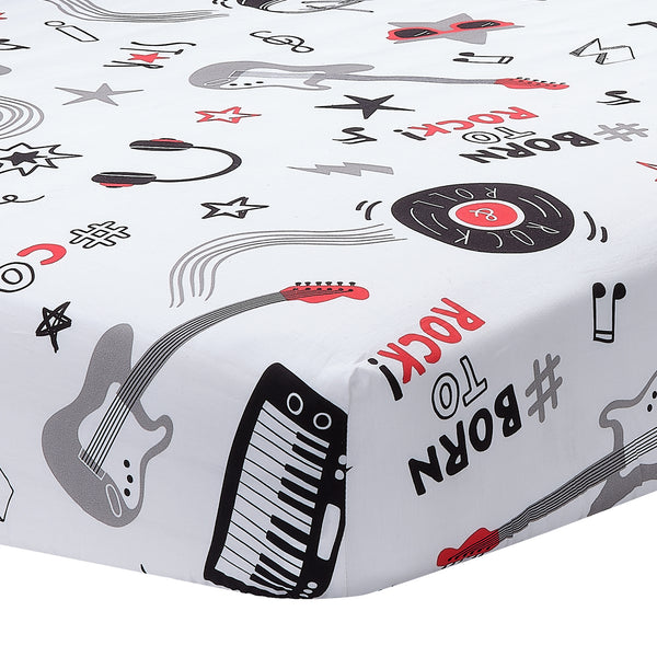 Rock Star Cotton Fitted Crib Sheet by Lambs & Ivy