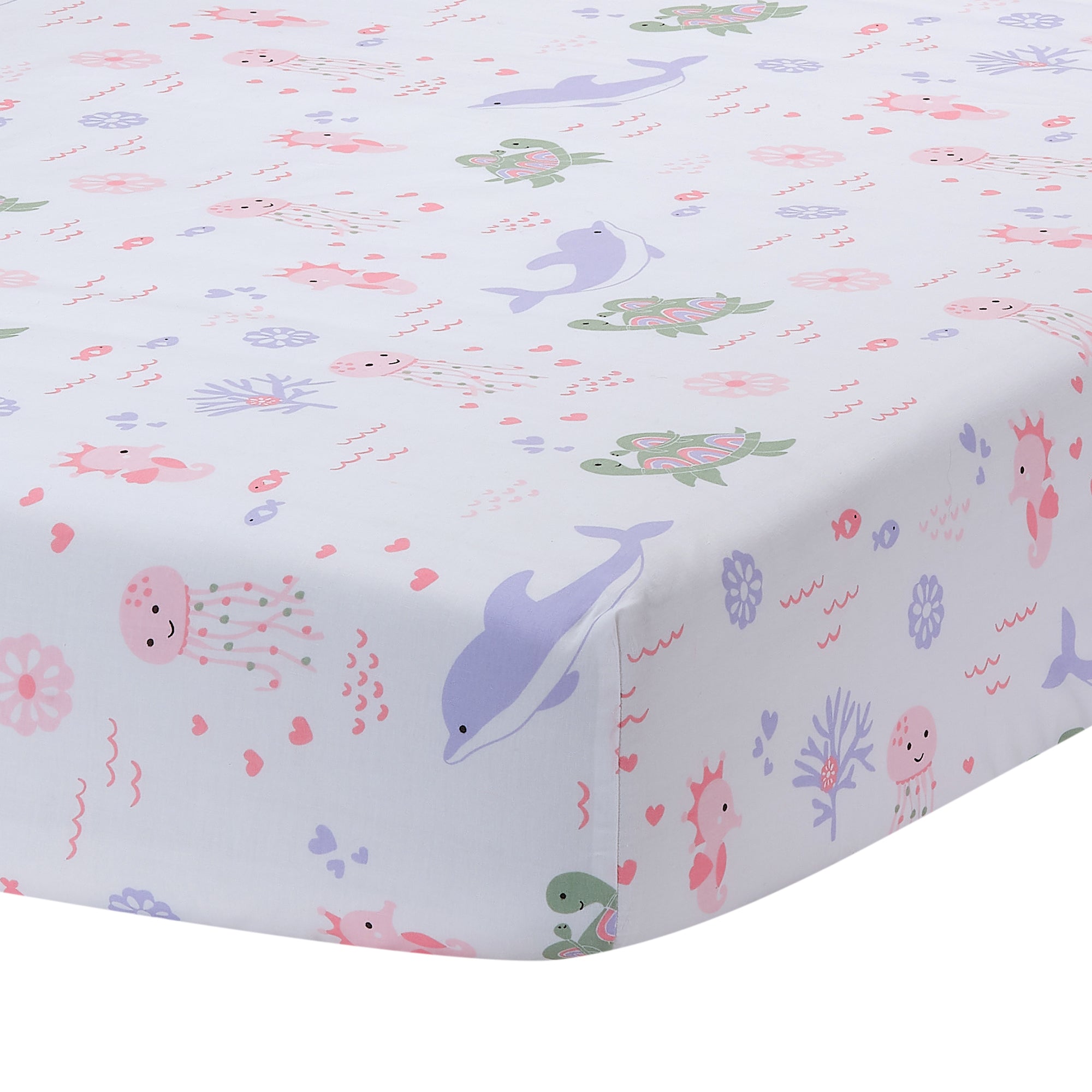 Sea Dreams Cotton Fitted Crib Sheet by Lambs & Ivy
