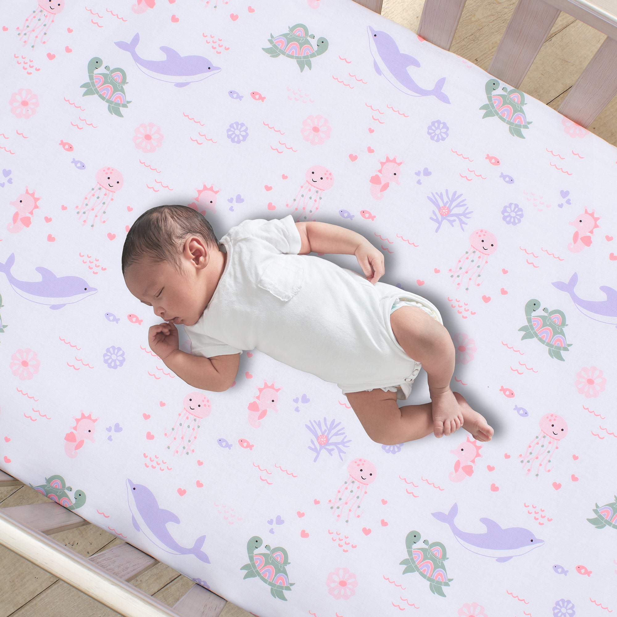 Sea Dreams Cotton Fitted Crib Sheet by Lambs & Ivy