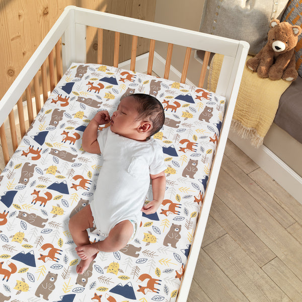 Sierra Sky Cotton Fitted Crib Sheet by Lambs & Ivy