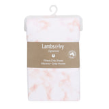 Signature Rose Marble Organic Cotton Fitted Crib Sheet by Lambs & Ivy