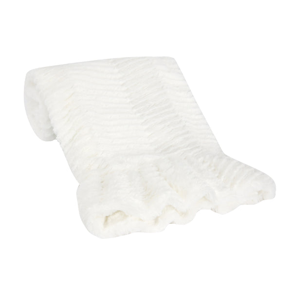 Signature Ruffled Lux Chevron Baby Blanket by Lambs & Ivy