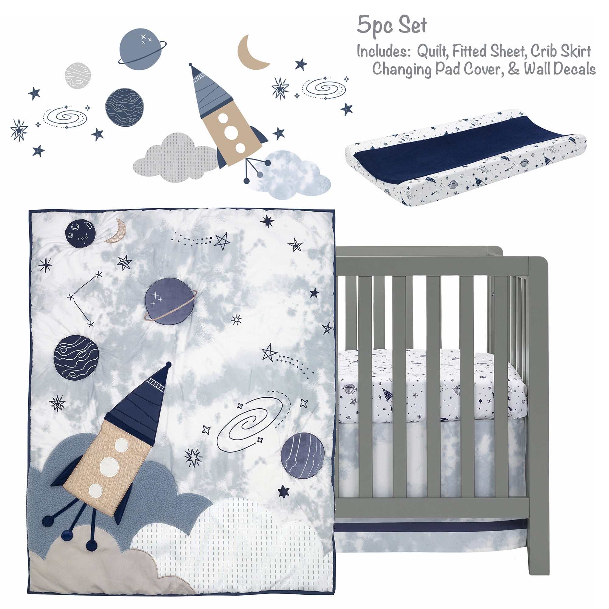 Sky Rocket 5-Piece Crib Bedding Set by Lambs & Ivy