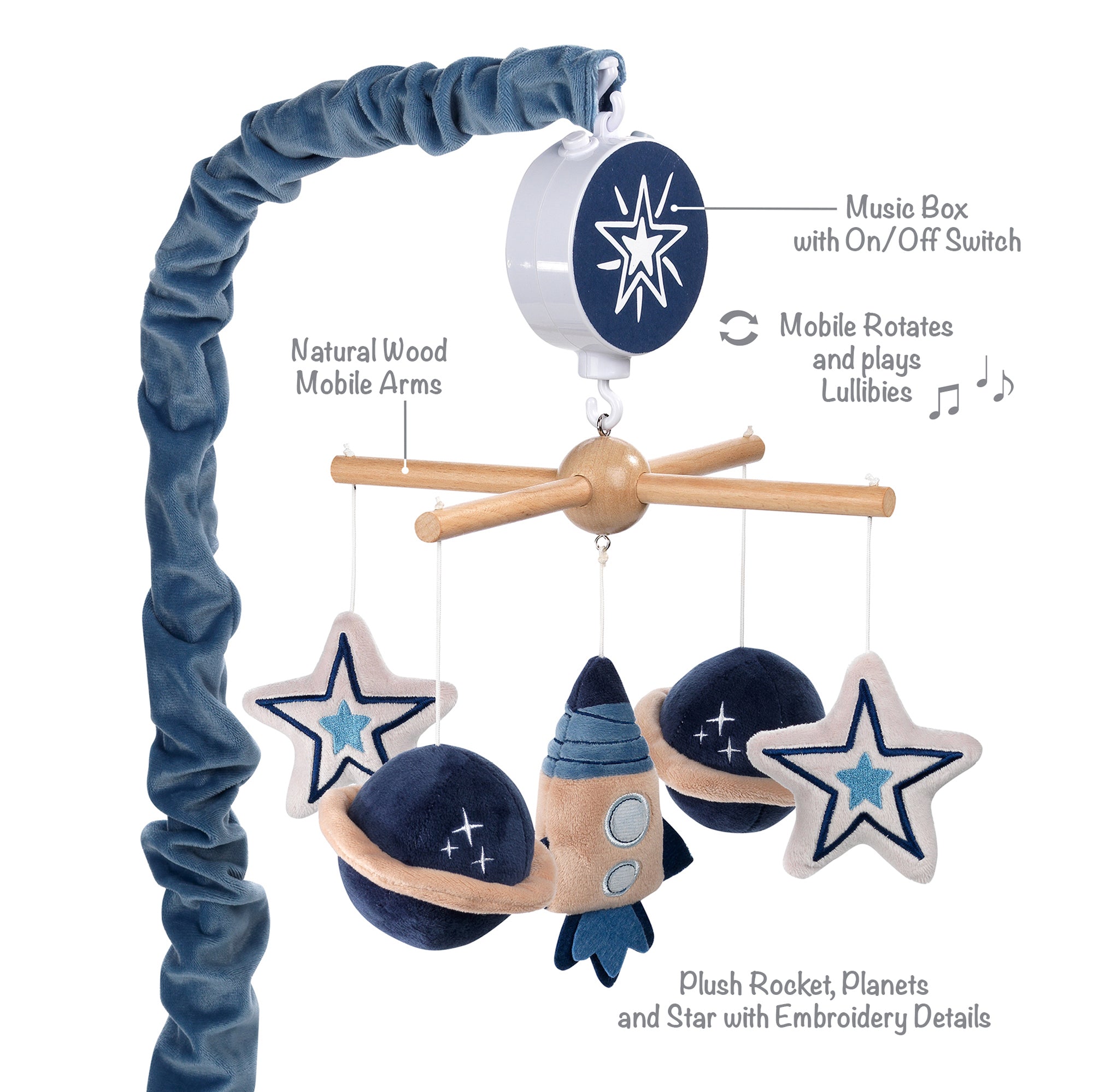 Sky Rocket Musical Baby Crib Mobile by Lambs & Ivy