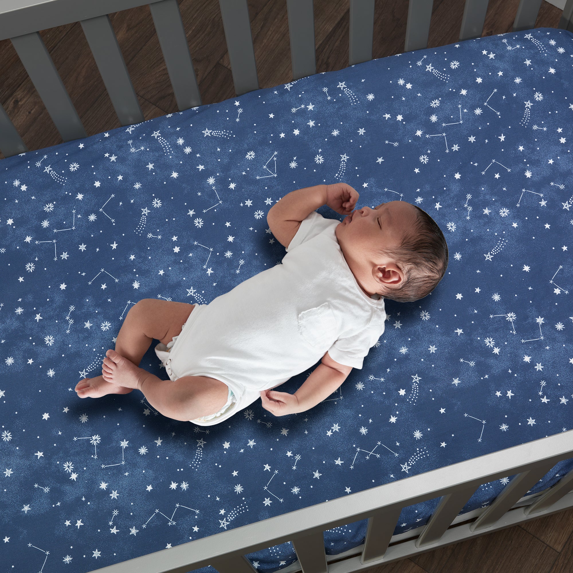 Sky Rocket Cotton Fitted Crib Sheet by Lambs & Ivy