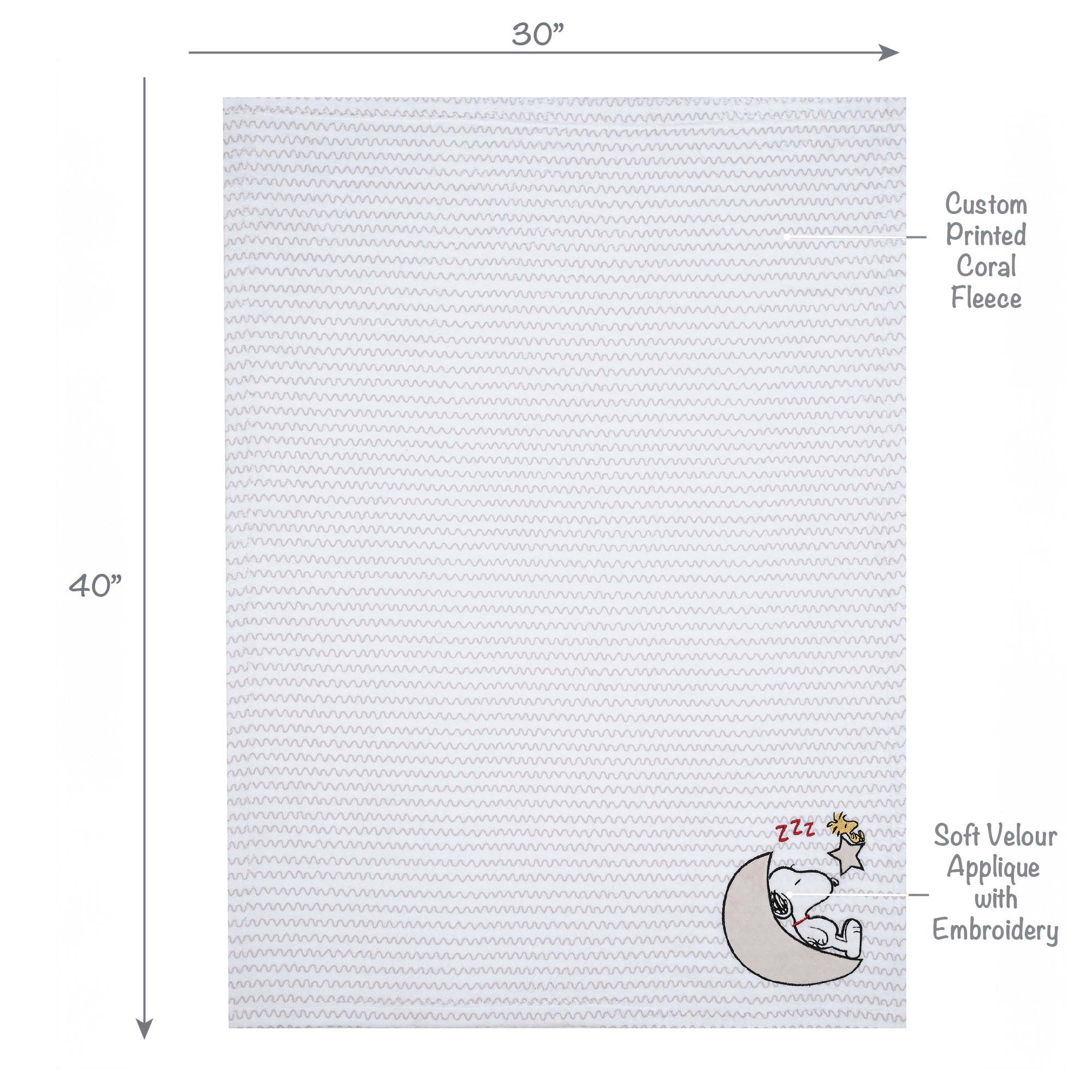 Snoopy Love Baby Blanket by Bedtime Originals