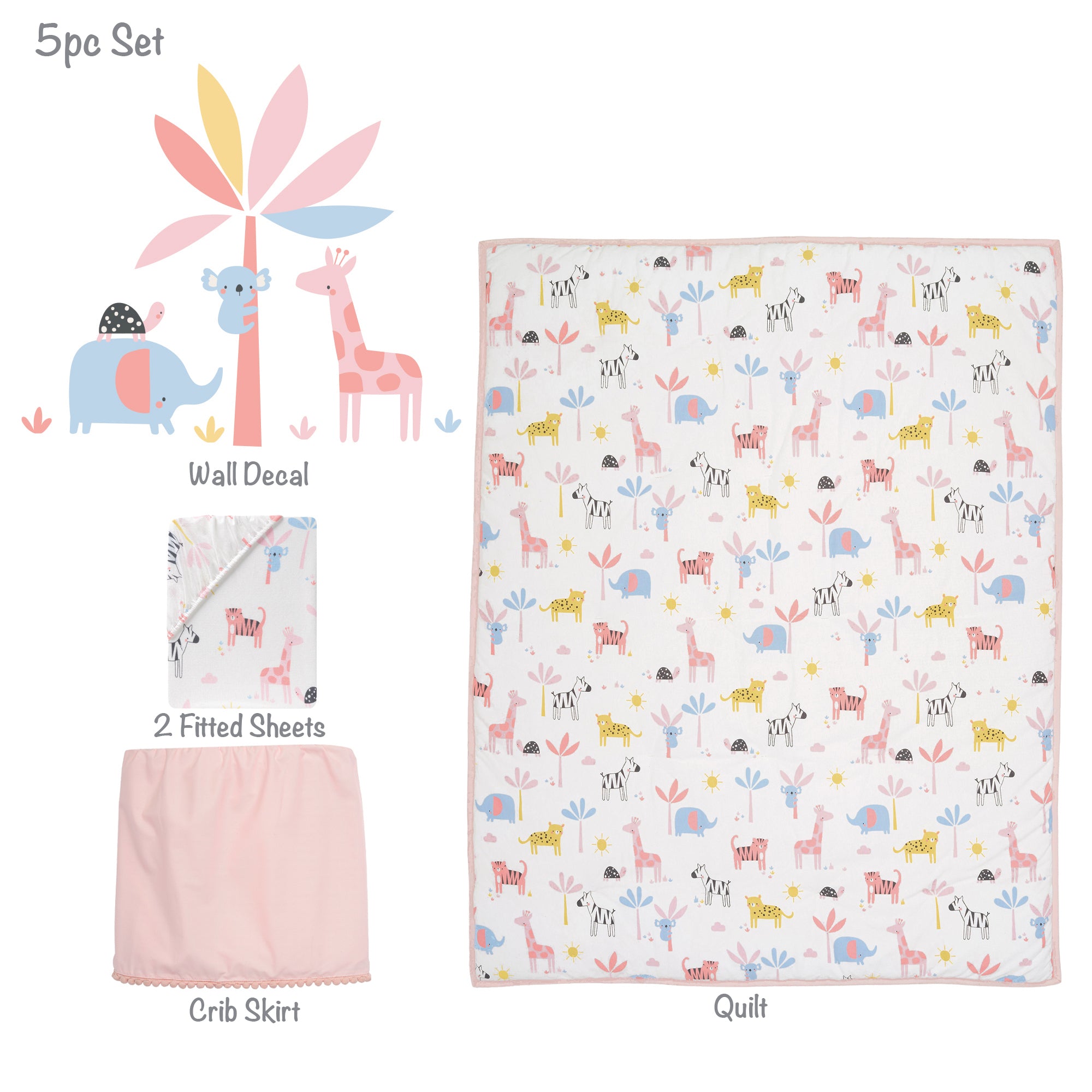 Snuggle Jungle 5-Piece Crib Bedding Set by Lambs & Ivy