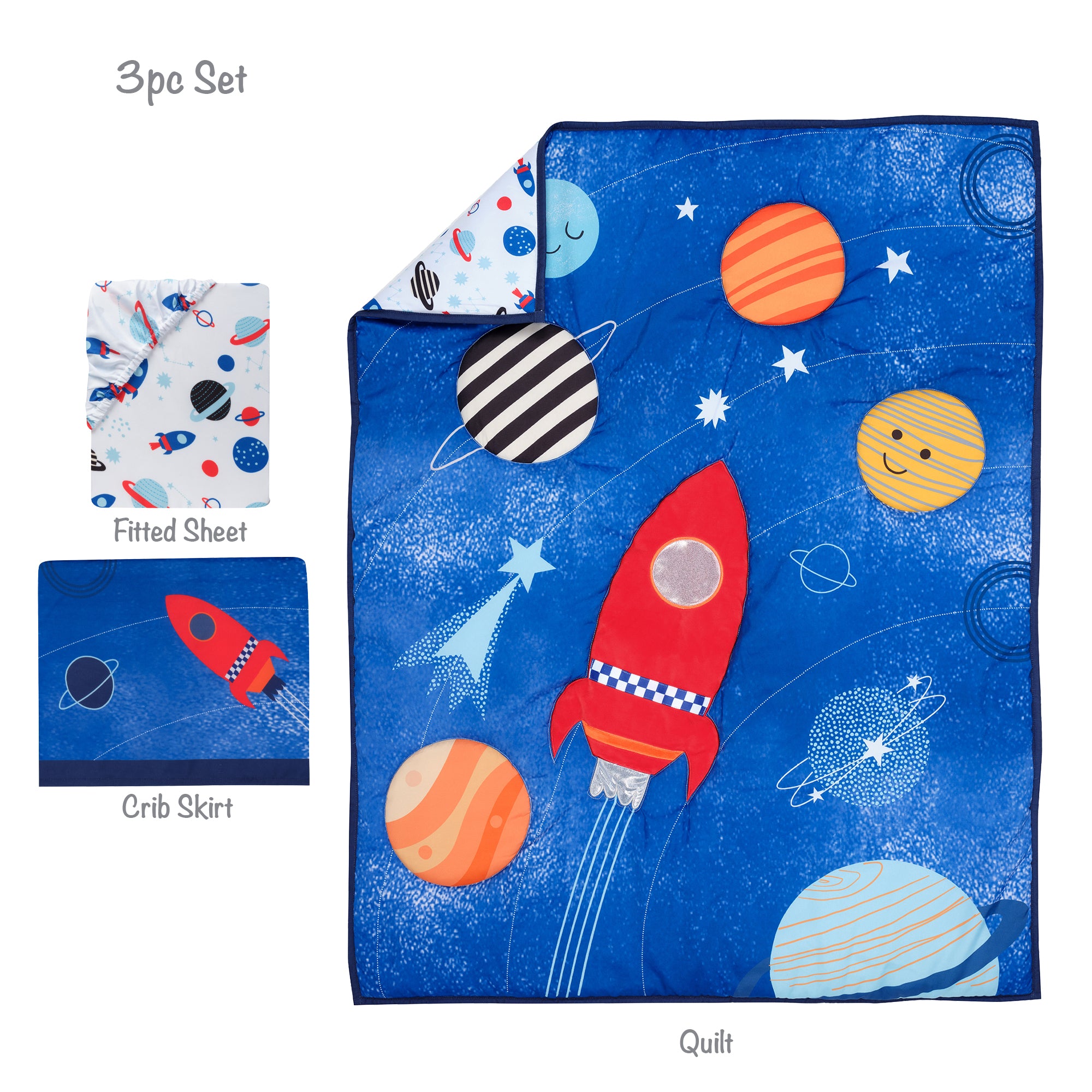 Space Galaxy 3-Piece Crib Bedding Set by Little Lambs & Ivy