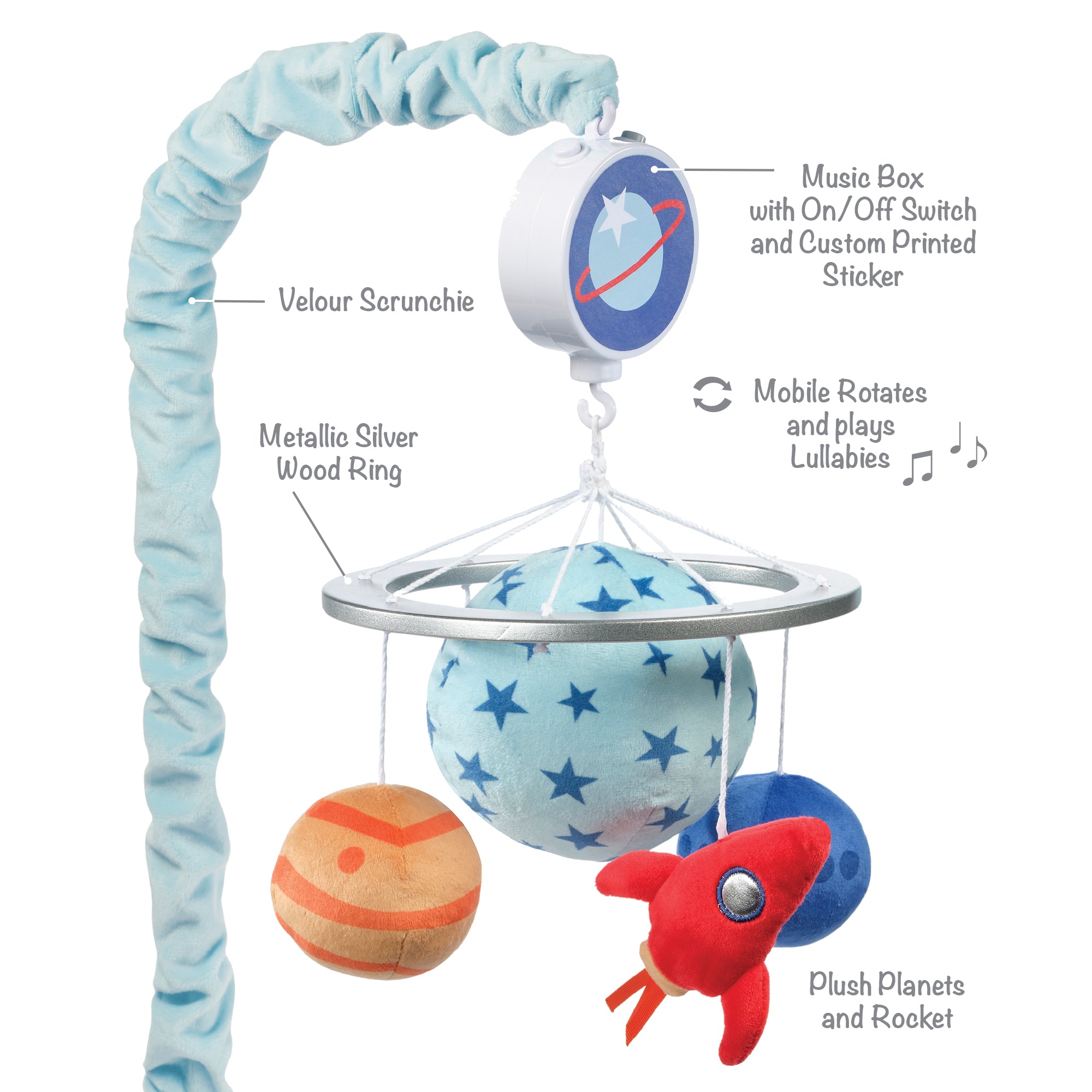 Space Galaxy Musical Baby Crib Mobile by Little Lambs & Ivy