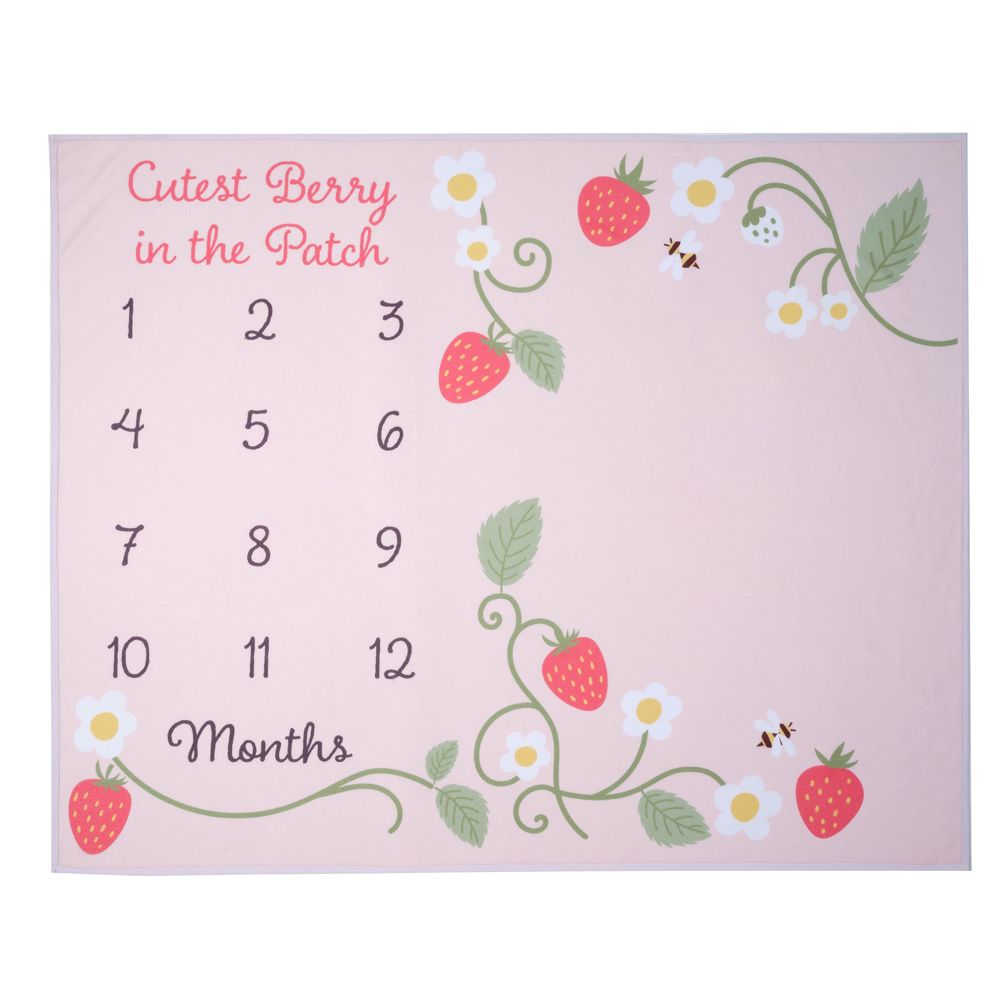 Strawberry Patch Milestone Baby Blanket by Lambs & Ivy
