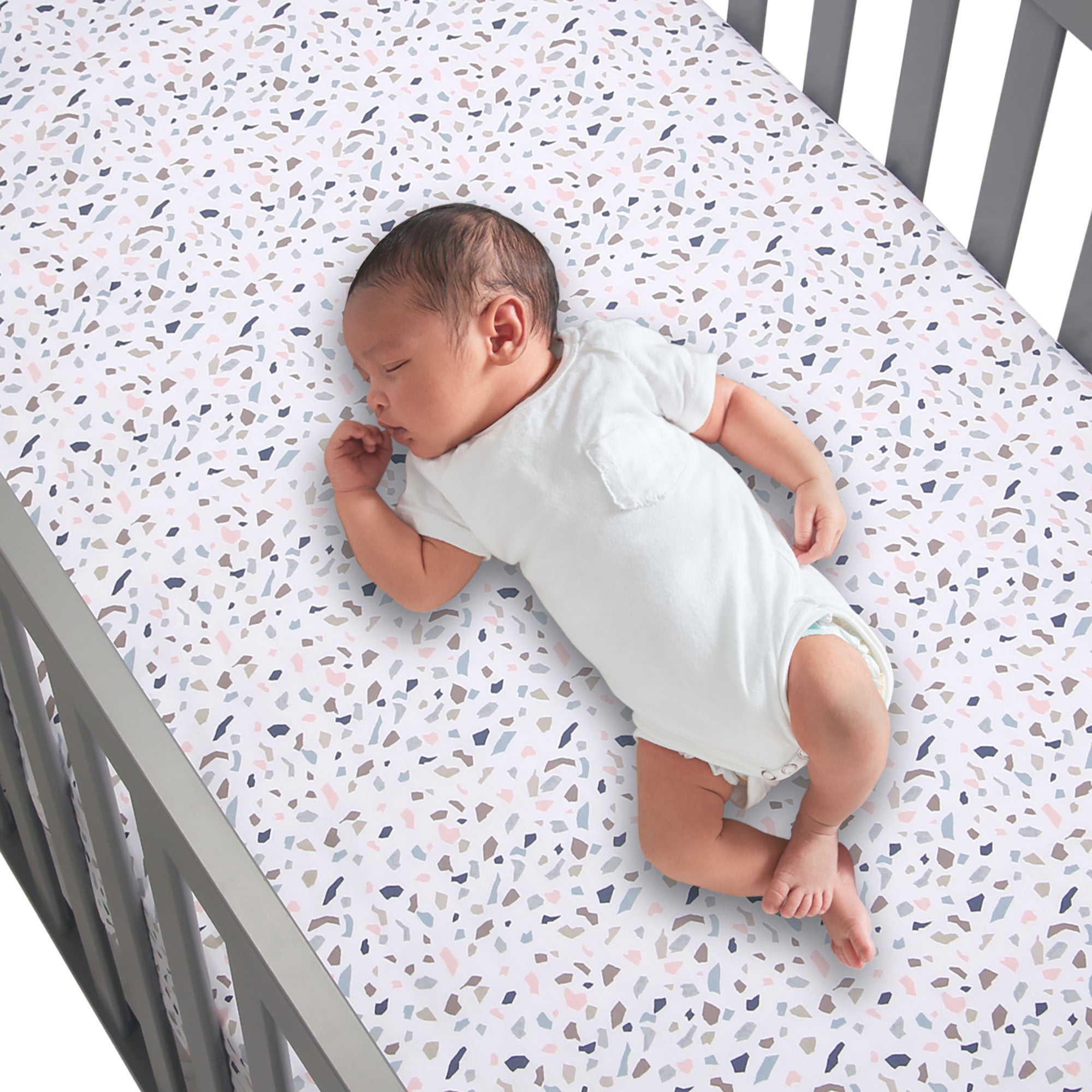 Signature Terrazzo Abstract Organic Cotton Fitted Crib Sheet