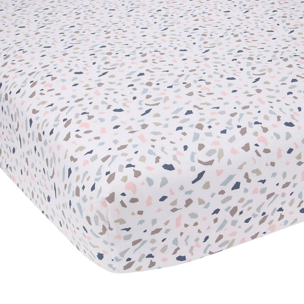 Signature Terrazzo Organic Cotton Fitted Crib Sheet by Lambs & Ivy