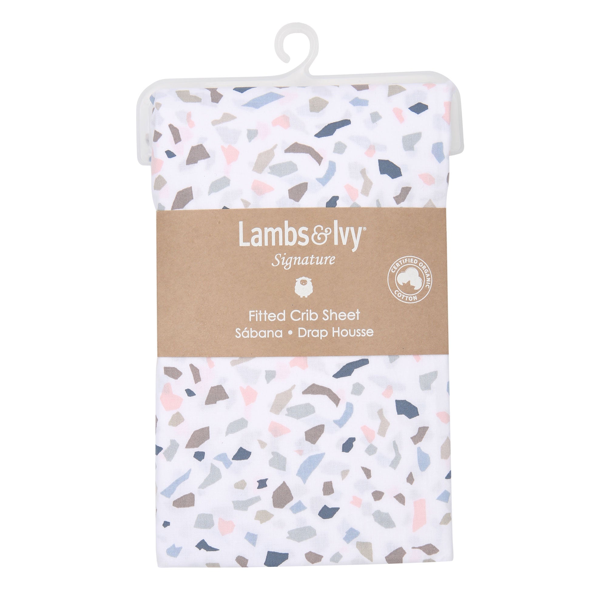 Signature Terrazzo Organic Cotton Fitted Crib Sheet by Lambs & Ivy