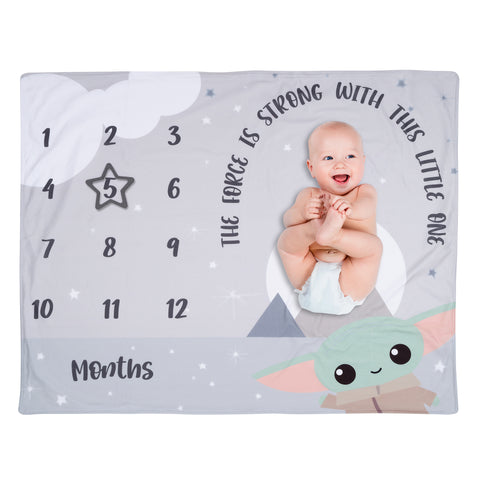 Star Wars The Child Milestone Baby Blanket by Lambs & Ivy