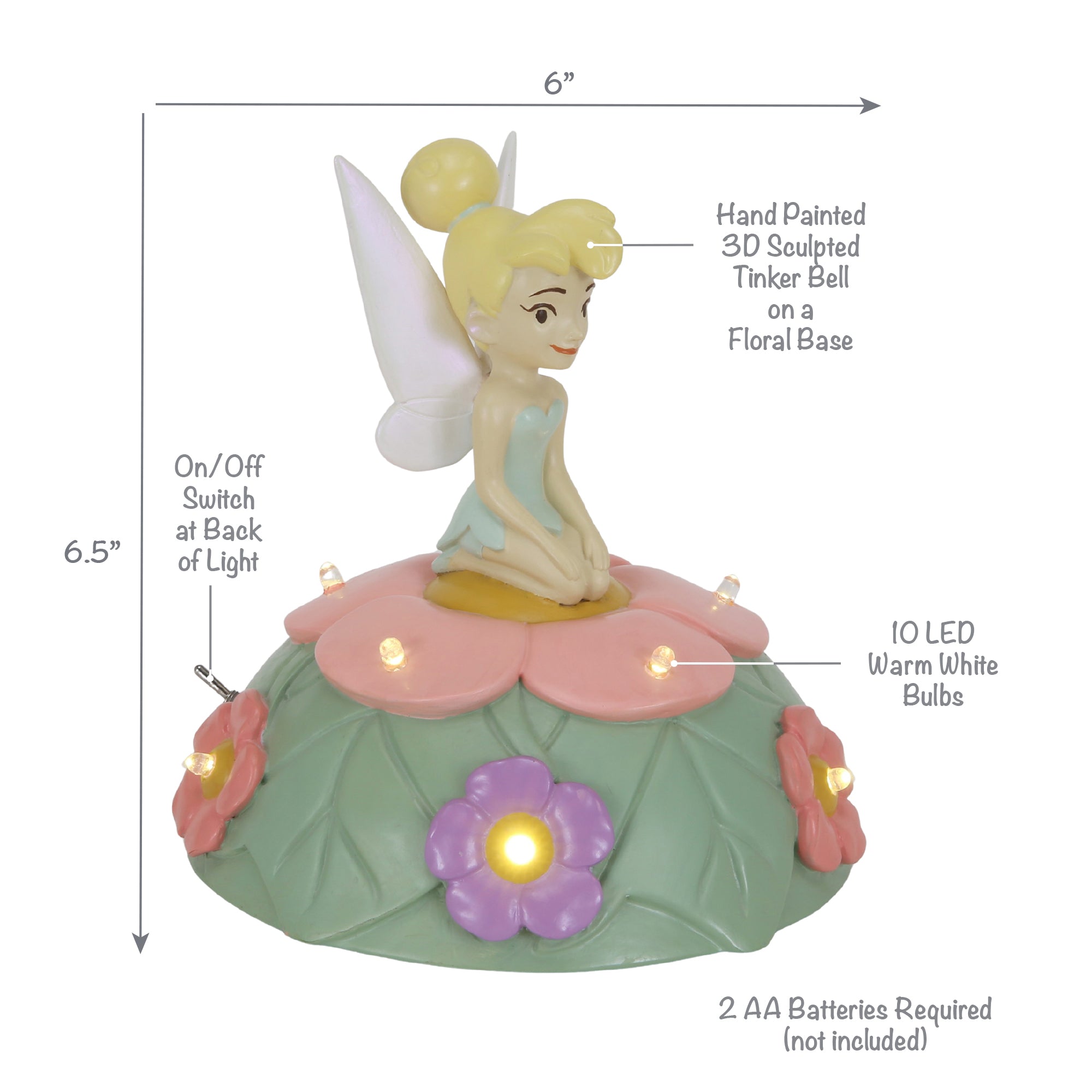 Disney Tinker Bell Table Top Night Light Nursery Lamp – Lambs & Ivy