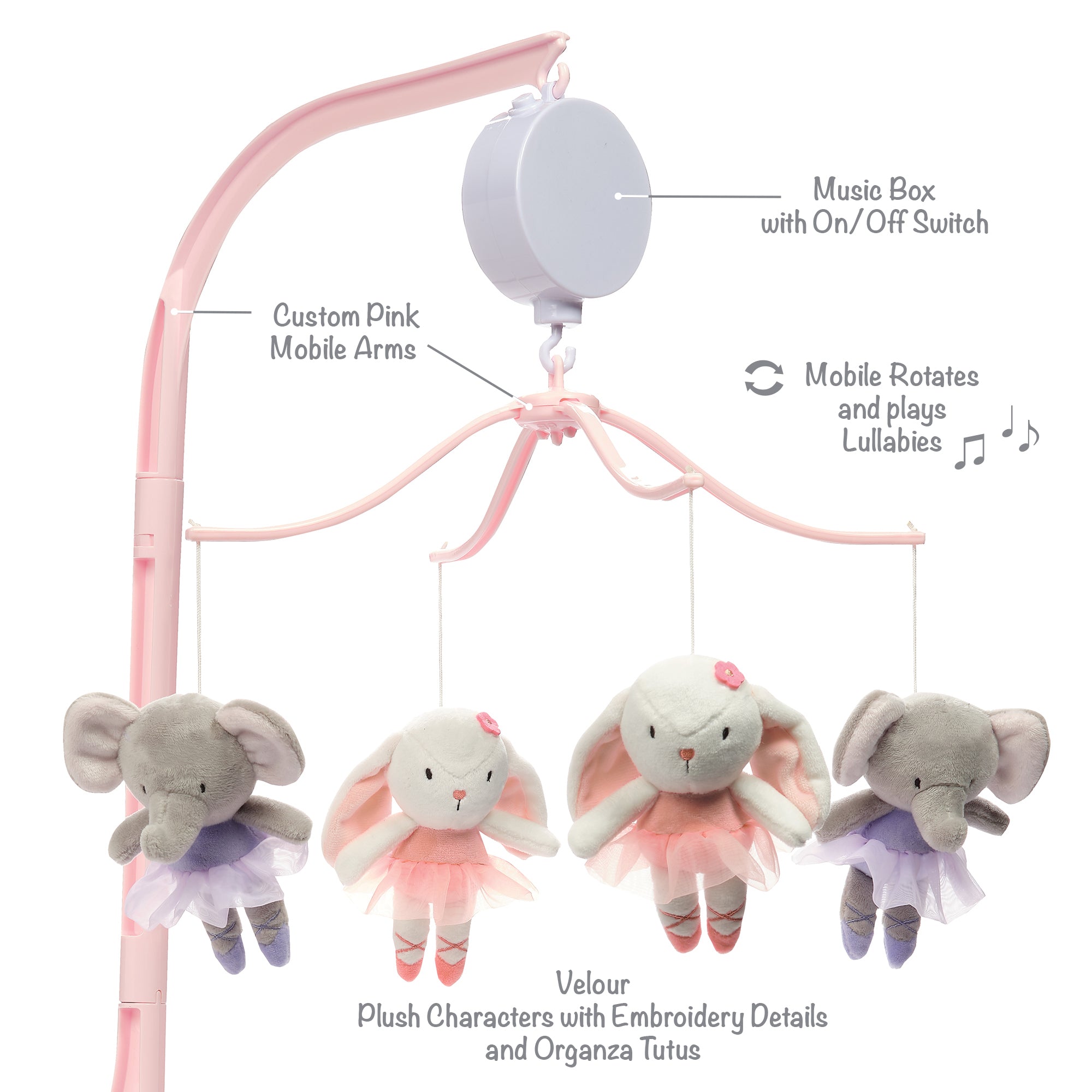 Tiny Dancer Musical Baby Crib Mobile by Bedtime Originals