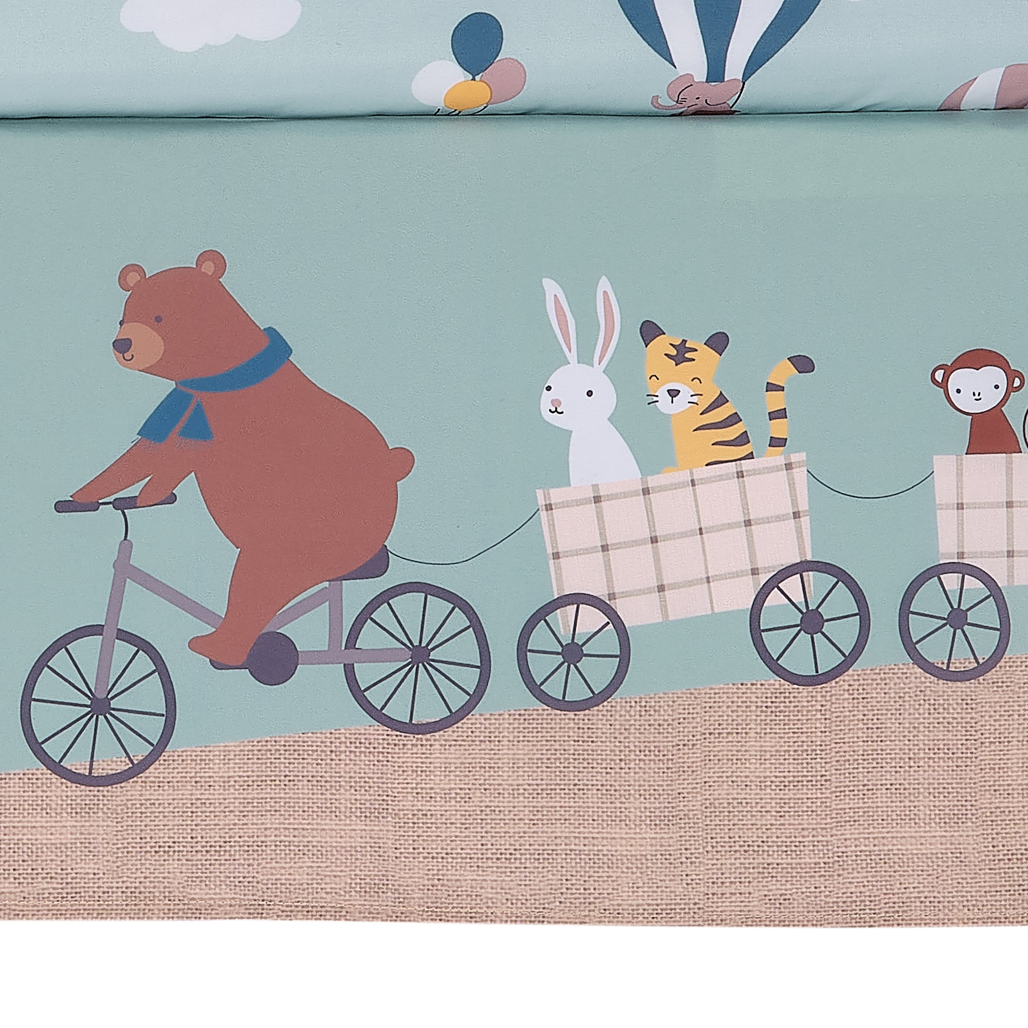 Up Up & Away 3-Piece Animals/Hot Air Balloon Crib Bedding Set