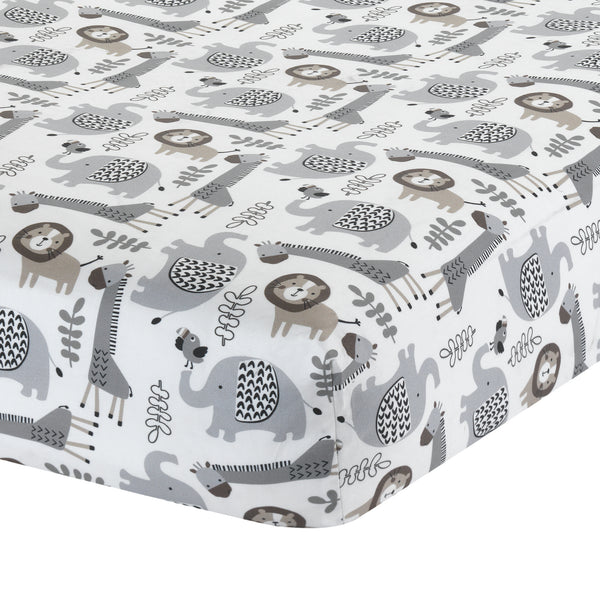 Urban Jungle Animal Fitted Crib Sheet by Lambs & Ivy