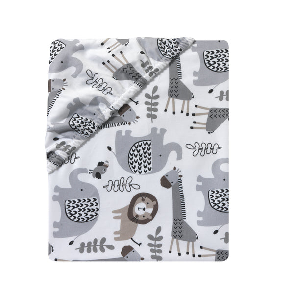 Urban Jungle Animal Fitted Crib Sheet by Lambs & Ivy