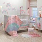 Watercolor Pastel Rainbow Cotton Fitted Crib Sheet by Lambs & Ivy