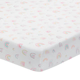 Watercolor Pastel Rainbow Cotton Fitted Crib Sheet by Lambs & Ivy