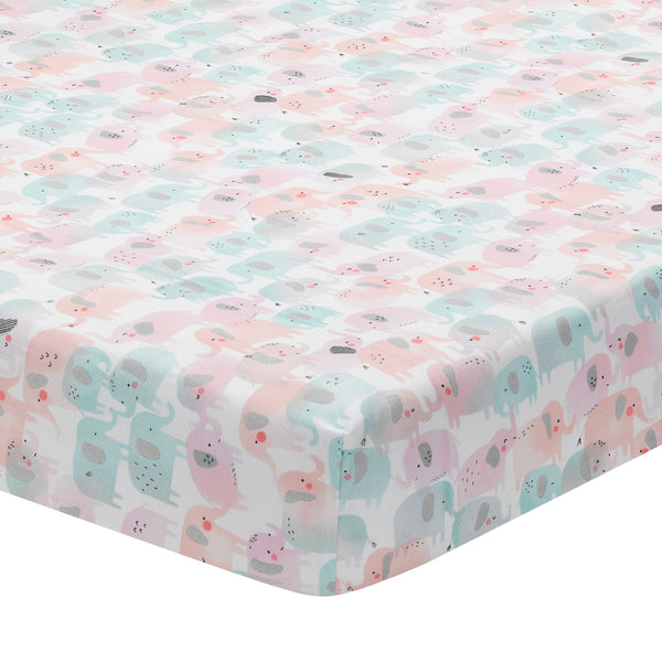 Watercolor Pastel Pink Mint Rainbow 5 Piece Baby Crib Bedding Set Lambs Ivy