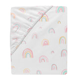 Watercolor Pastel Rainbow Cotton Fitted Crib Sheet by Lambs & Ivy