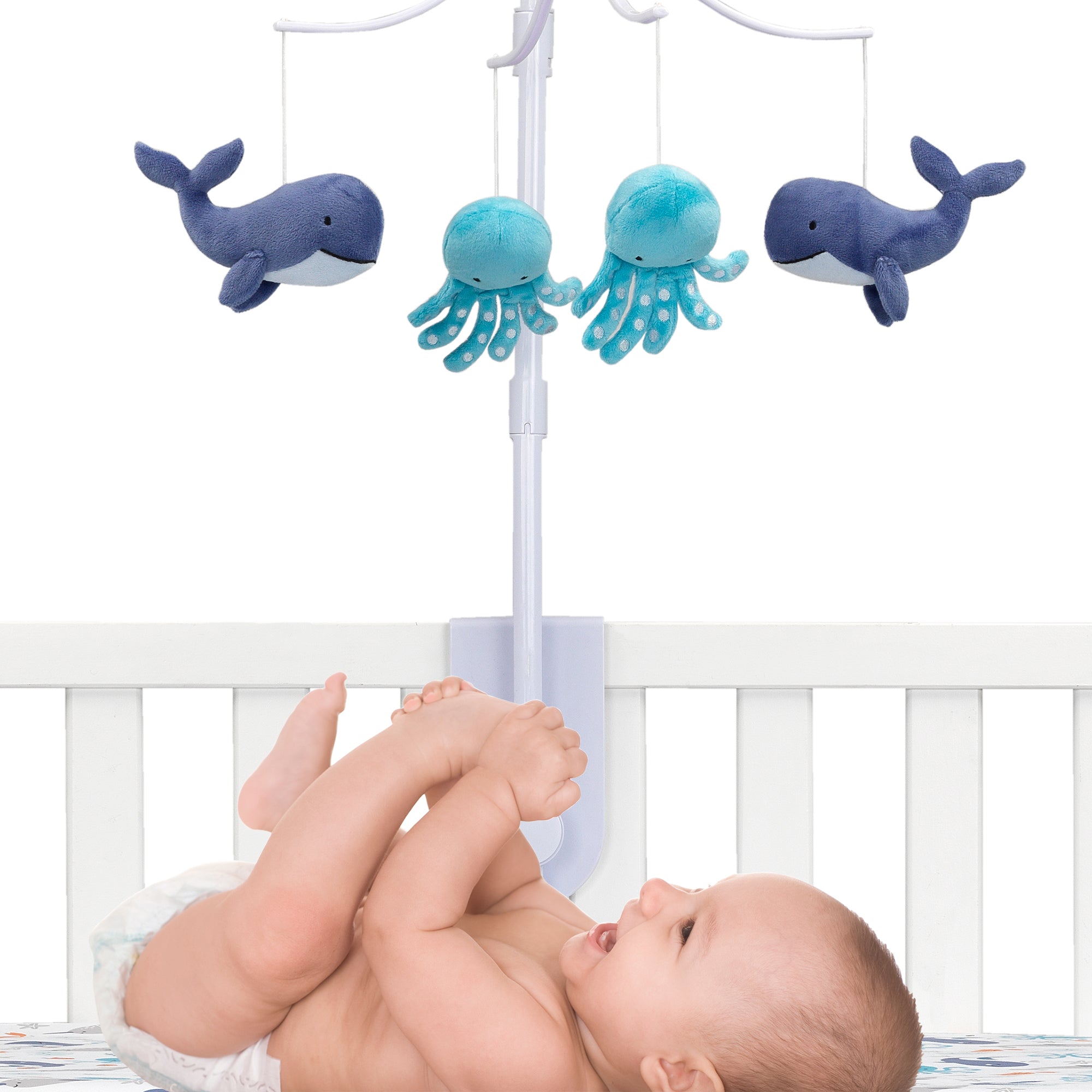 Whales Tale Blue Whale/Octopus Musical Baby Crib Mobile Toy