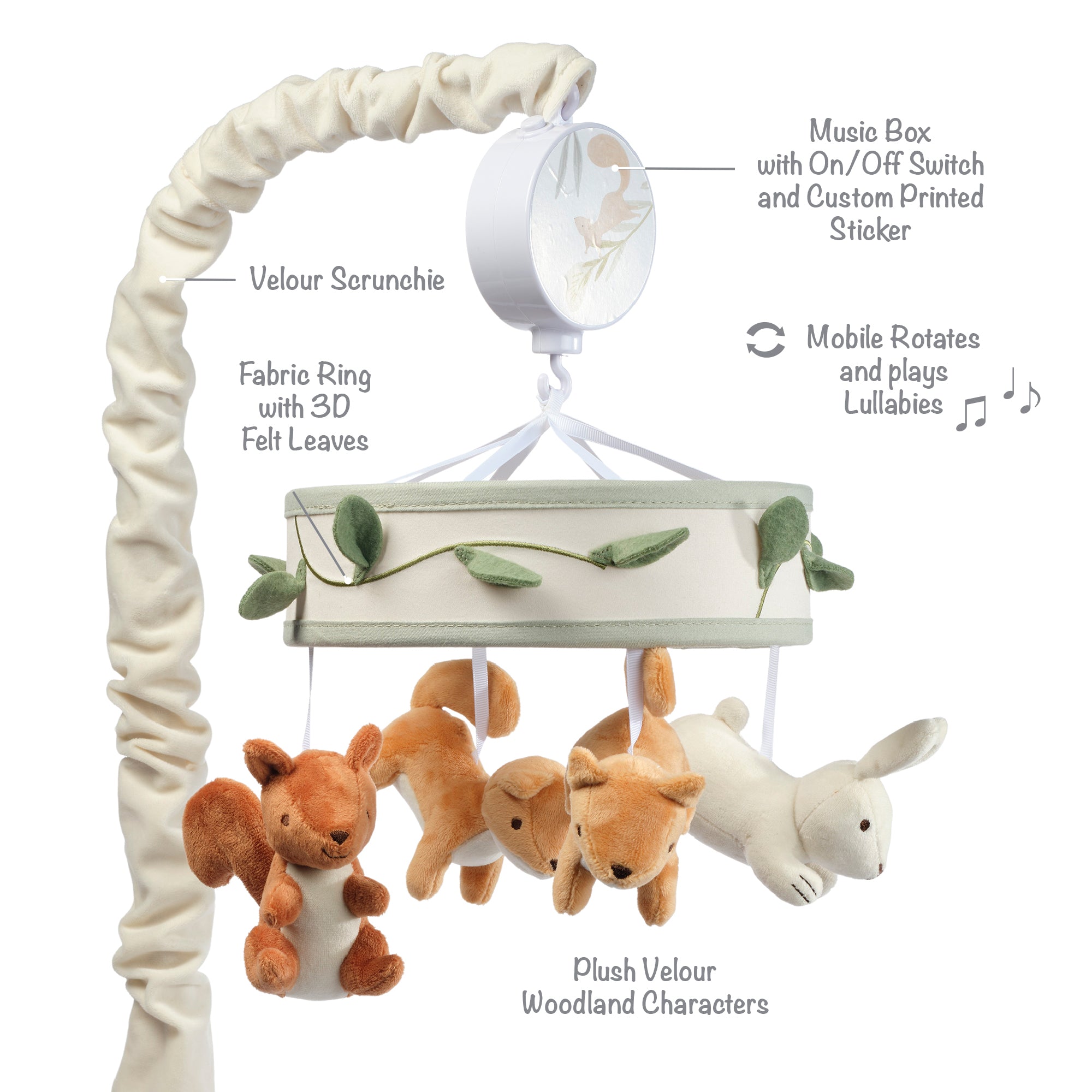 Whispering Woods Musical Baby Crib Mobile by Little Lambs & Ivy