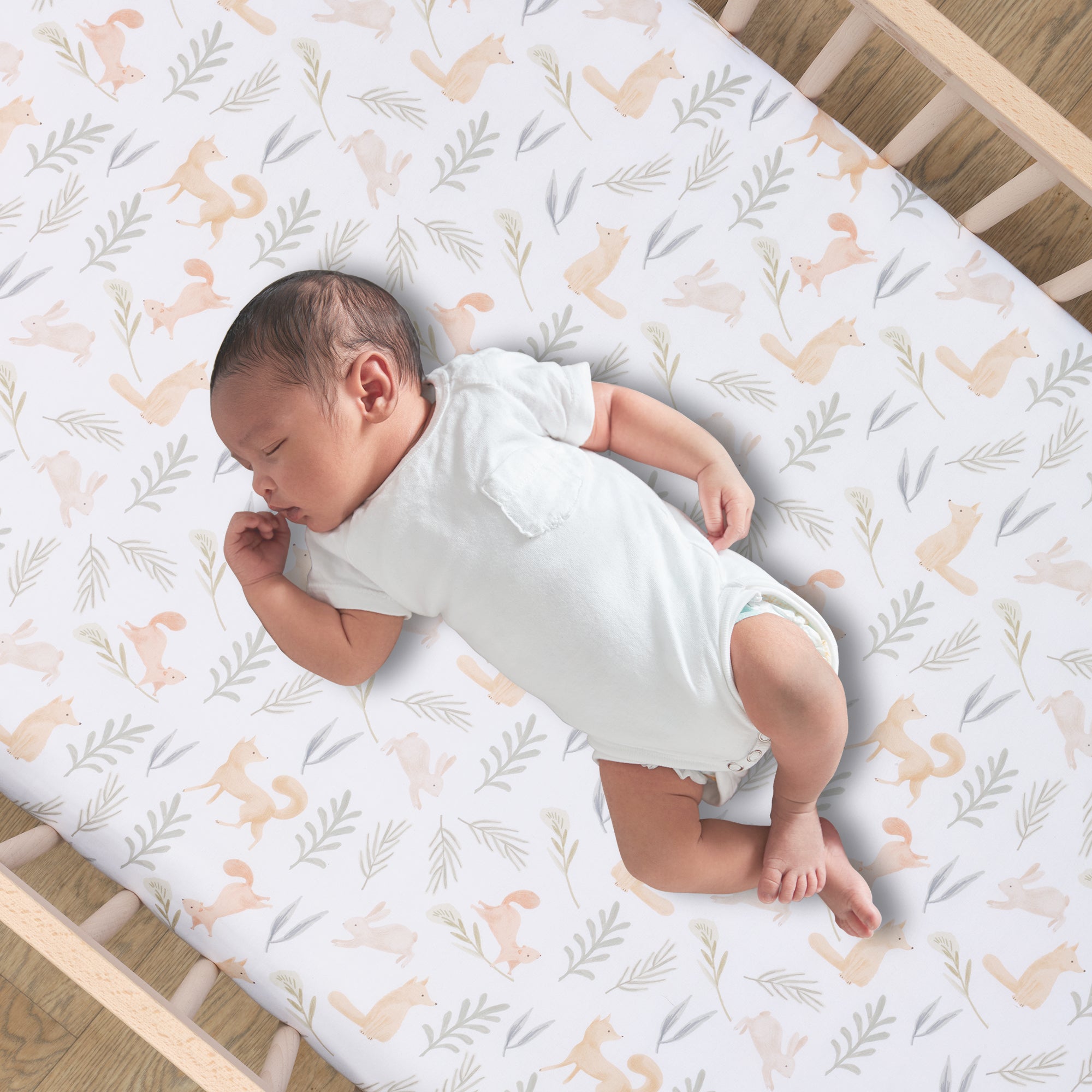 Whispering Woods Fitted Crib Sheet by Little Lambs & Ivy