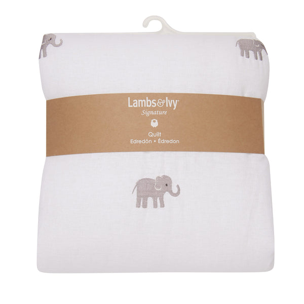 Signature Elephant Crib Quilt by Lambs & Ivy