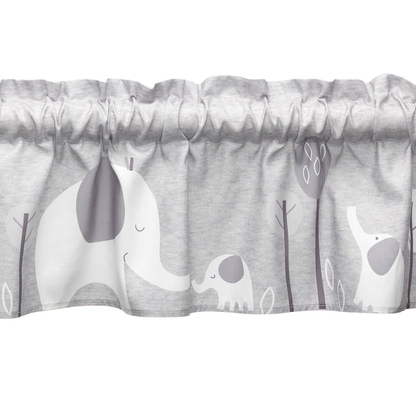 Elephant Love Gray Nursery Window Valance – Lambs & Ivy