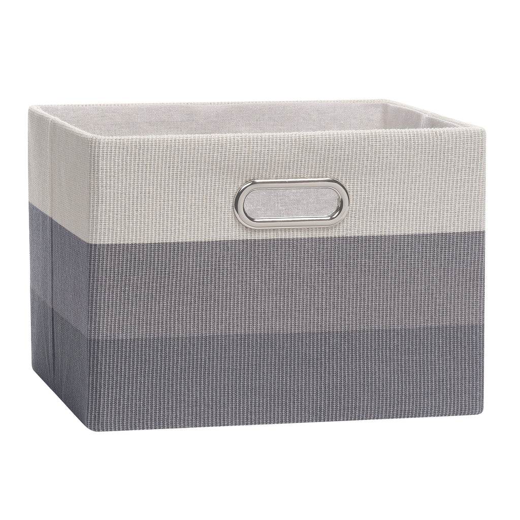 Cute Storage Bins Organizer Baskets Grey & White 2 Pack NEW & FREE SHIPPING