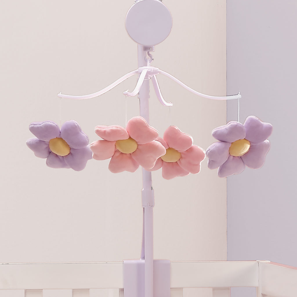 Lavender Floral Musical Baby Crib Mobile Soother Toy – Lambs & Ivy
