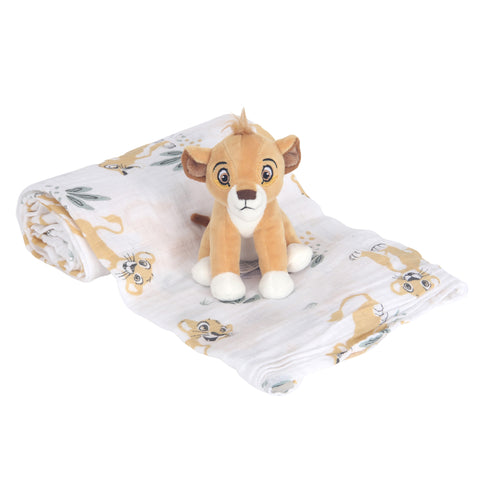 Lion King Swaddle Blanket & Plush Gift Set by Lambs & Ivy