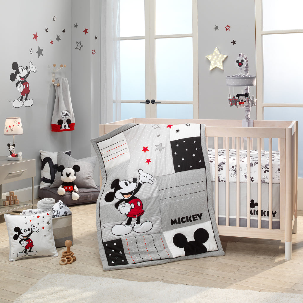 Disney Baby Magical Mickey Mouse 3-Piece Crib Bedding Set - Gray