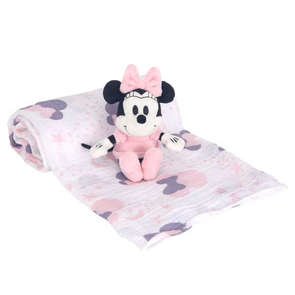 Minnie Mouse Swaddle Blanket & Plush Gift Set by Lambs & Ivy