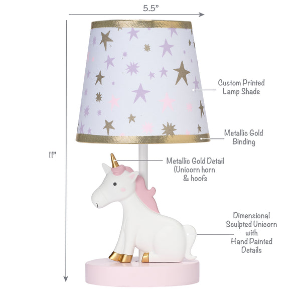 Rainbow Unicorn Lamp with Shade & Bulb by Bedtime Originals