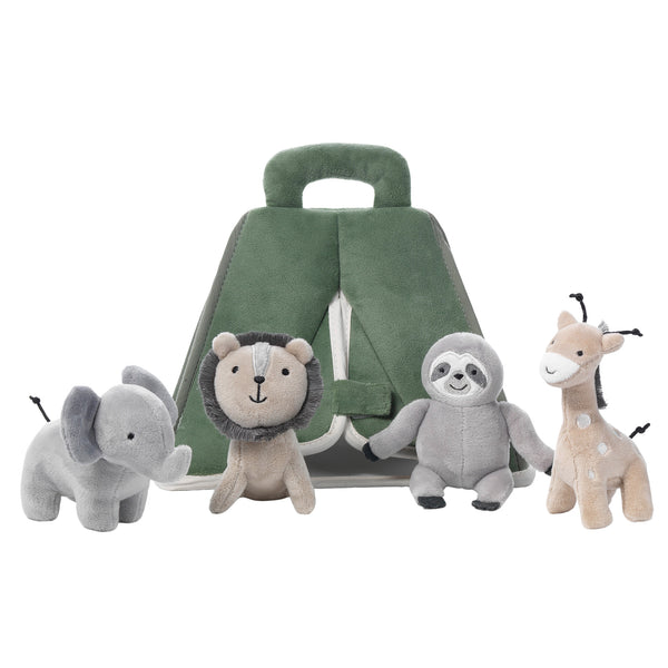 Safari Tent Interactive Plush Toy with Animals by Lambs & Ivy